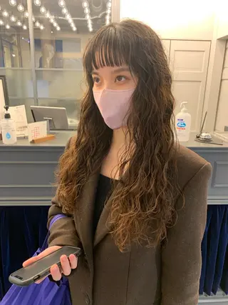 セミロング パーマ 朝がラクになるパーマ トウバルタイキのヘアスタイル