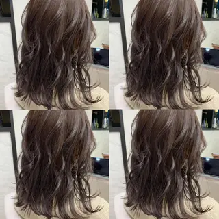 セミロング カラー ヘアアレンジ 🦋韓国ヘア 坂本 菜摘🦋のヘアスタイル