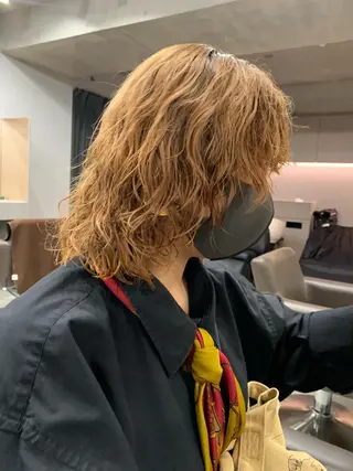 ミディアム パーマ ボブパーマコテ巻き風 パーマNo1深江秀平のヘアスタイル