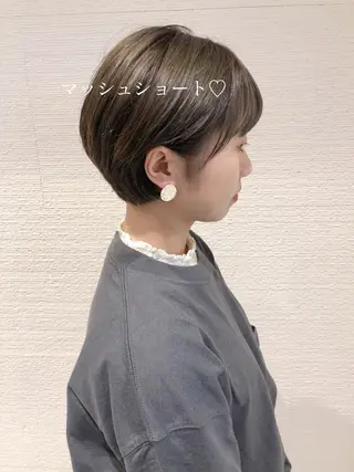 ショート ショート/ボブ/ 白髪ぼかし/しんやのヘアスタイル