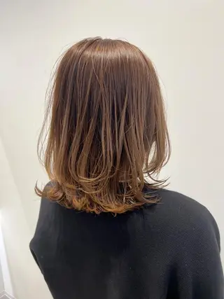 ミディアム カラー 桃香🍑/縮毛矯正 /ダブルカラーのヘアスタイル