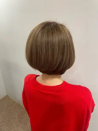 ミディアム カラー ハイライト/ブリーチ カラーモデル/彩野のヘアスタイル