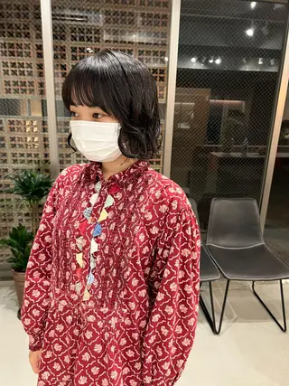 カラー パーマ ボブパーマコテ巻き風 パーマNo1深江秀平のヘアスタイル