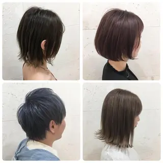 セミロング カラー 斉藤 貴也のヘアスタイル