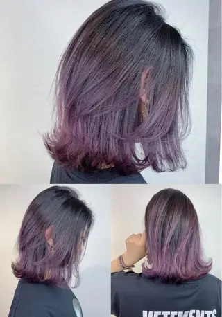 セミロング カラー _WHITE 高槻のヘアスタイル