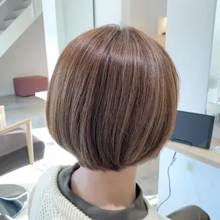 ショート カラー ブリーチなしWカラー /酸性ストレート河本のヘアスタイル