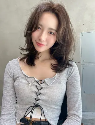 ミディアム 透明感カラー/ 髪質改善/ねねのヘアスタイル