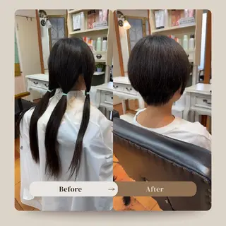 ショート あや/くせ毛美容師 による縮毛矯正のヘアスタイル