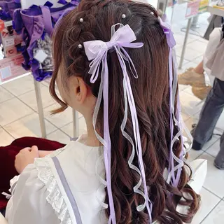 ロング ヘアアレンジ ブリーチ/ヘアセット 【𝙍𝙞𝙣𝙤】のヘアスタイル