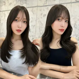 ロング カラー 髪質改善/韓国ヘア レイヤー/新宿/ロミのヘアスタイル