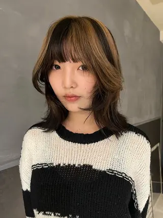 セミロング カラー 田中 里奈のヘアスタイル