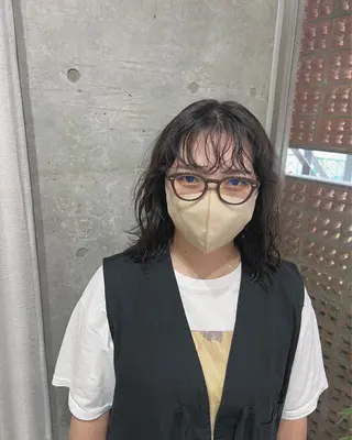 ミディアム カラー パーマ ボブパーマコテ巻き風 パーマNo1深江秀平のヘアスタイル