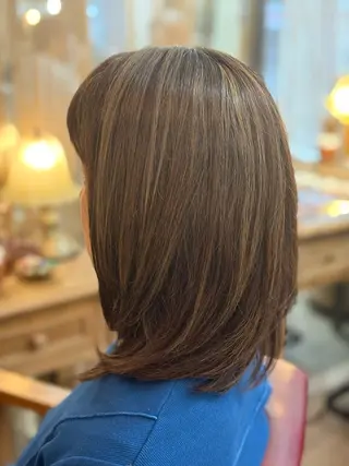 ミディアム 新宿御苑/艶髪カラー 髪質改善/山口のヘアスタイル