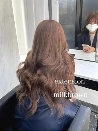 ロング カラー エクステ🩵ブリーチ 韓国ヘア🩵KAEのヘアスタイル