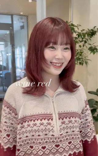 セミロング カラー nakahara madokaのヘアスタイル