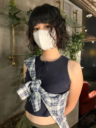 ミディアム パーマ haco＋所属・圧倒的デザイン力 店長🎨RENAのヘアスタイル