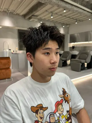 ショート パーマ メンズ fifth JINGUMAE所属・波巻きスパイラルパー マ/シャドウパーマ駿のヘアスタイル