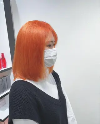 ミディアム カラー インク 美容院のヘアスタイル