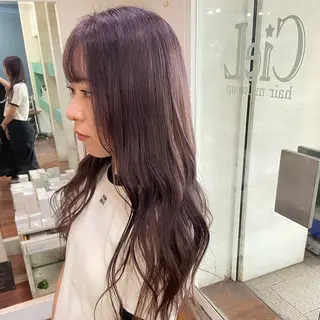 ロング カラー 髪質改善/ストレート /透明感/西川奈穂のヘアスタイル