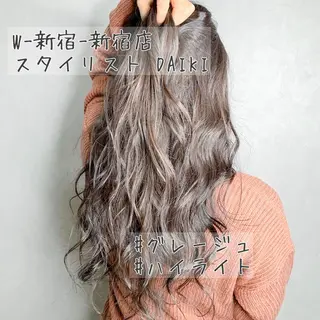 ロング カラー パーマ ヘアアレンジ メンズ キッズ ネイル マツエク・マツパ 新宿駅近♡友達とOK 🦋W -ワット -のヘアスタイル