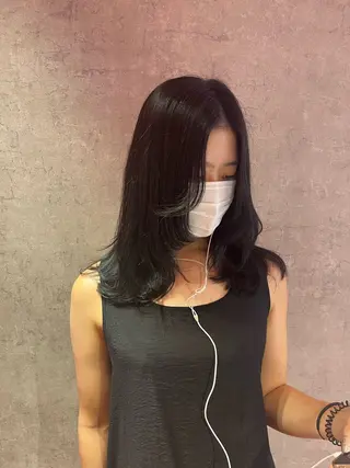 ミディアム 山崎/ボブ縮毛矯正 レイヤー髪質改善のヘアスタイル