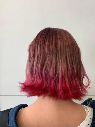 ミディアム カラー 髪質改善/縮毛矯正 ツヤ髪🩷さつきのヘアスタイル