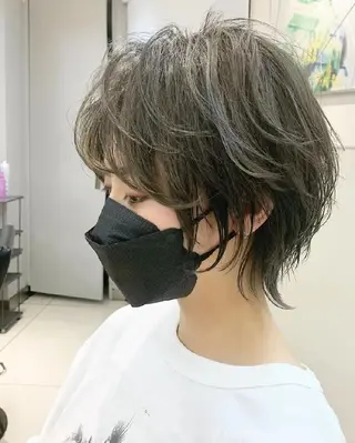 ショート パーマ カラー u hair所属・こばやし ももこのヘアスタイル