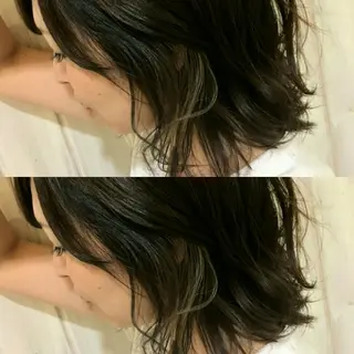 ミディアム カラー 小顔似合わせ 前田ヒロコのヘアスタイル