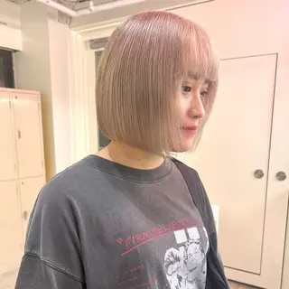 ショート カラー ヘアアレンジ メンズ キッズ 🧨ブリーチー×ボブ レイヤー💎じゅえるのヘアスタイル