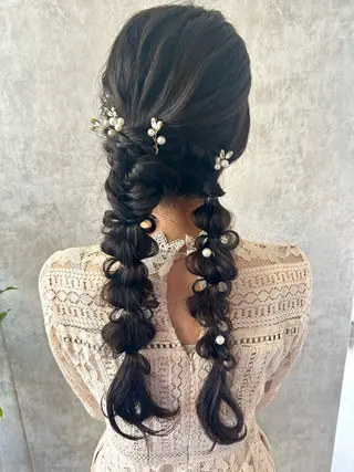 ロング ヘアアレンジ ハイトーン👱‍♀️ エクステ/彩花のヘアスタイル