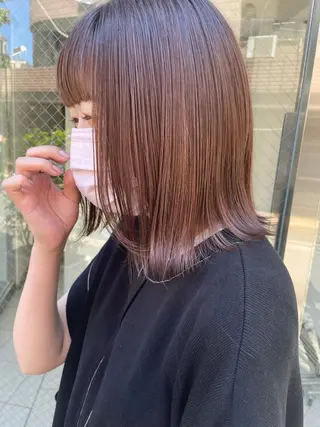 ミディアム カラー ヘアアレンジ satsuki 暖色・ブラウンカラーのヘアスタイル