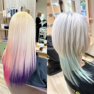 ロング カラー 🌈派手髪ハイトーン 🌈鈴木亮太🌈のヘアスタイル