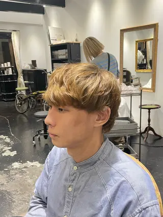 ショート パーマ メンズ 韓国メンズヘア/ ダウンパーマ/歩夢のヘアスタイル