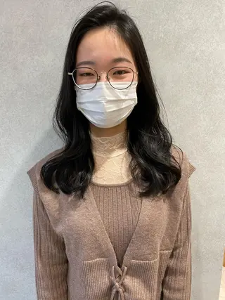 セミロング パーマ 韓国hair ·͜· watanabeのヘアスタイル