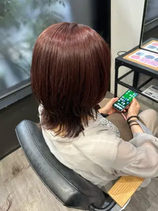 ミディアム カラー 艶髪レイヤー上田 紗也🇰🇷💗のヘアスタイル