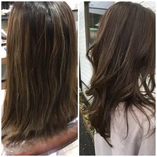 ロング カラー ビヨウシツトリコ よねたにみなのヘアスタイル