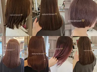 カラー セミロング ナチュラル暖色カラー 🤎 佐藤栞のヘアスタイル