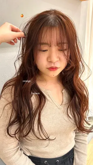 ロング カラー じゅわっと暖色カラー 🍊Moemiのヘアスタイル