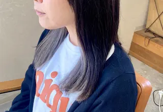 ミディアム ブリーチなしWカラー /酸性ストレート河本のヘアスタイル