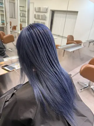 ロング カラー メンズ☆表参道☆パー マ/デザインカラーのヘアスタイル