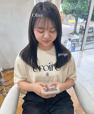 ミディアム カラー ありむらもえ/ 透明感カラーのヘアスタイル