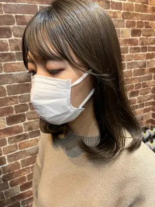 ミディアム カラー パーマ ヘアアレンジ メンズ キッズ ネイル マツエク・マツパ アイブロウ times salon名駅所属・久木原 ゆりのヘアスタイル