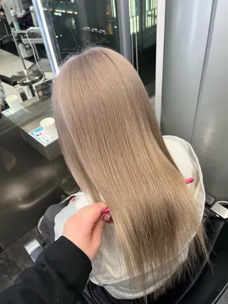 セミロング カラー ヘアアレンジ ハイトーン/透明感 髪質改善/rinaのヘアスタイル