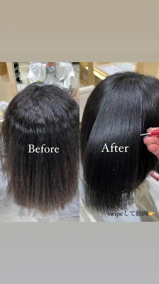 ミディアム 大石 陽菜のヘアスタイル