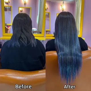 ロング シール+ちび編み込み エクステ梅田🐨のヘアスタイル