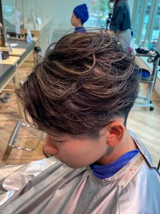 ショート カラー パーマ メンズ メンズ特化/フェザー /パーマ/伊勢元のヘアスタイル