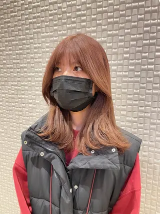 ミディアム カラー unami shibuya所属・ren ボブロブ/ミディアムのヘアスタイル