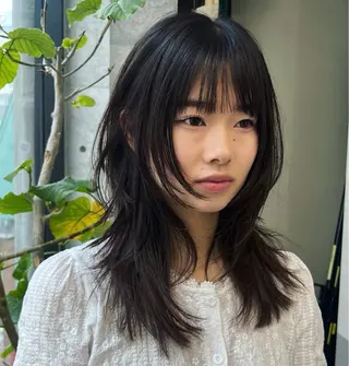 ミディアム ハッシュカット カシマハヤトのヘアスタイル