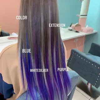 ロング カラー エクステ🩵ブリーチ 韓国ヘア🩵KAEのヘアスタイル