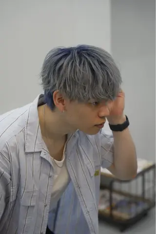 ショート カラー スパイキーショート パーマ　具志堅　太志のヘアスタイル